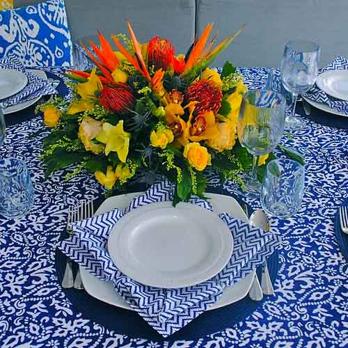 Custom Tablecloth and Napkins by Carmita's Window Coverings